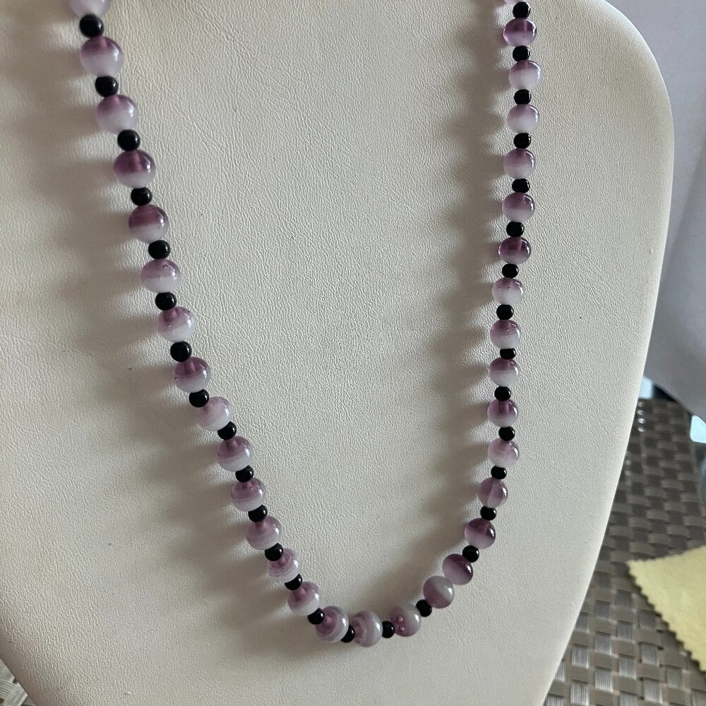 Amethyst necklace Silver clasp.